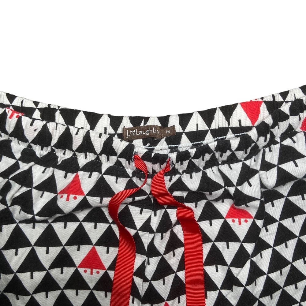 J‎ McLaughlin Flannel Pajama Matching Set Gnome Black White Hidden Santa Holiday - Picture 7 of 8
